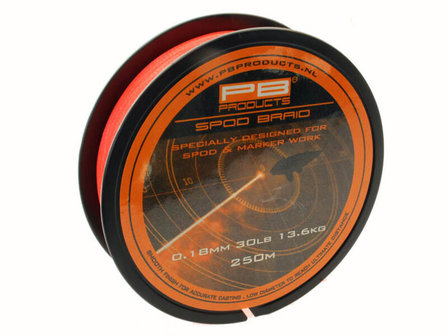 Spod &amp; Marker Braid 250 m. 0,18 mm 30 lb Fluo Oranje (PB Products)