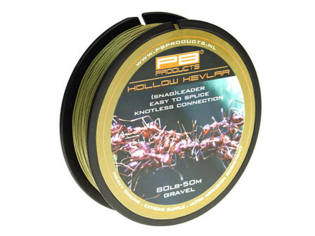 Hollow Kevlar Snag Leader 80 lb 50 m. (PB Products) Gravel