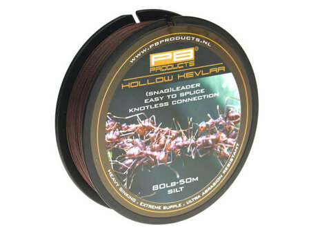 Hollow Kevlar Snag Leader 80 lb 50 m. (PB Products) Silt