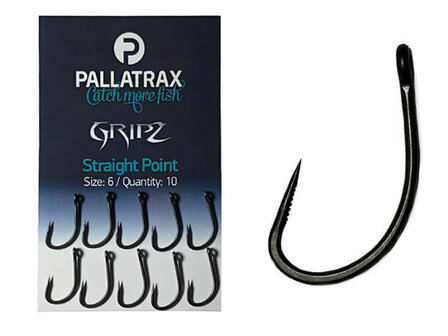 Gripz Straight Point Karperhaken 10 st. (Pallatrax)