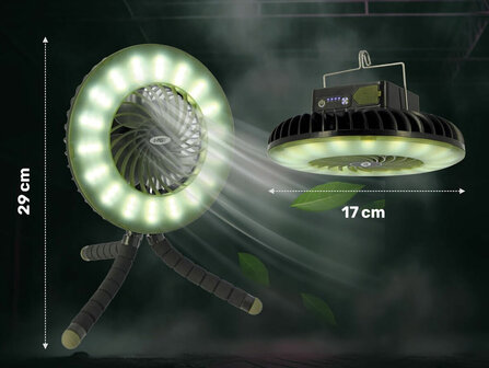 NGT Ventilator + LED verlichting + Powerbank