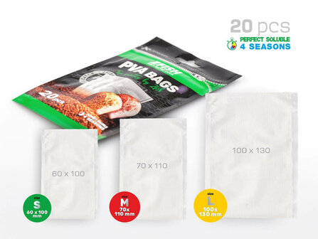 PVA Bags - 20 PVA zakjes - 3 maten