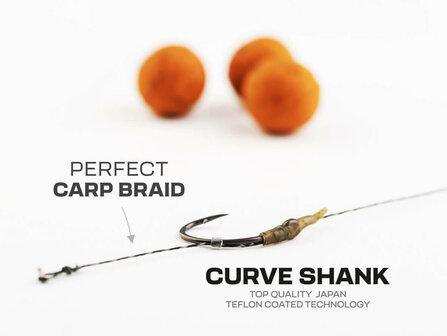 Boilie Onderlijnen Curve Shank Set 2 st. + Swivels + Stoppers