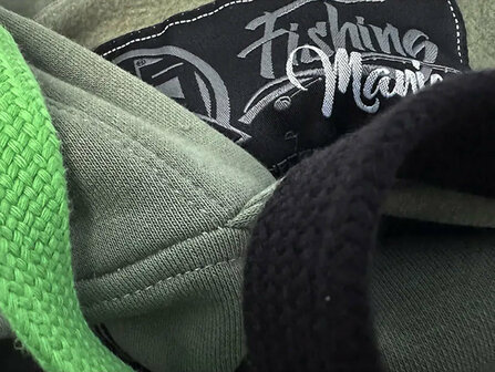 Karper Hoodie Carpfishing Mania Detail Groen
