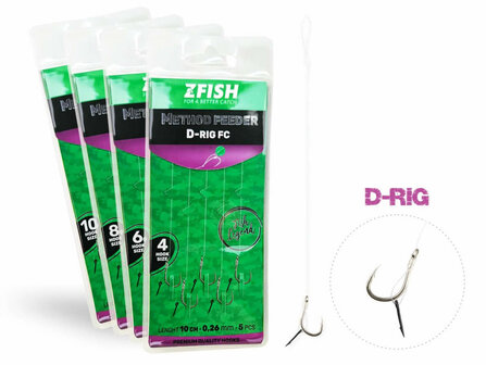 Method Feeder Fluorocarbon D-Rig + Bait Spike 5 st.