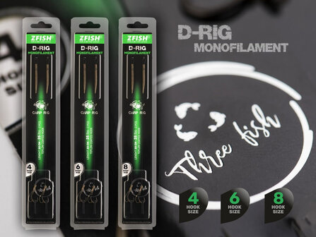 Z-Fish Monofilament D-Rig 20 cm - 3 Maten