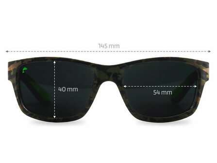 Afmetingen Gepolariseerde Zonnebril Mercura Camouflage + Brillendoos