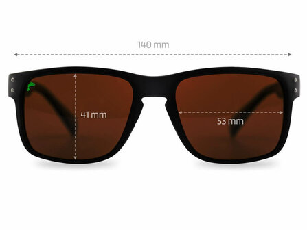 Gepolariseerde Zonnebril Venaris Zwart / Bruin glas Afmetingen