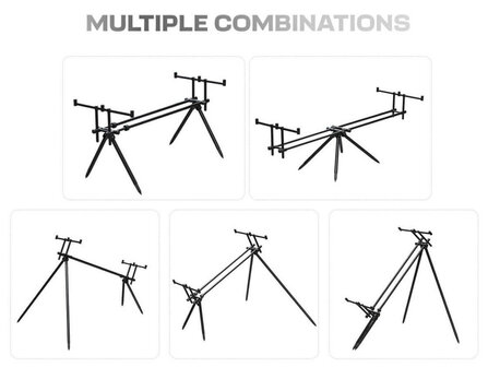 Rodpod RodMaster 3 hengels Opstelmogelijkheden