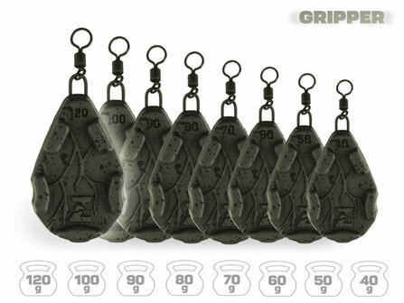 10 x Karperlood Gripper Wartel Lood Gewichten