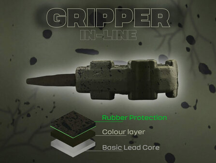 10 x Karperlood Gripper Inline Lood Rubber Coating