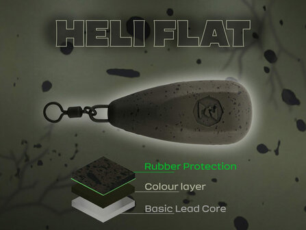 10 x Karperlood Heli-Flat Wartel Lood Rubber Coating