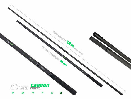 Z-Fish Karper Schepnetsteel 1,80 meter (2-delig)