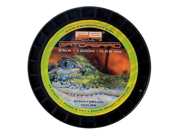 PB Products Gator Braid Chartreuse 1200 m. Gevlochten Lijn