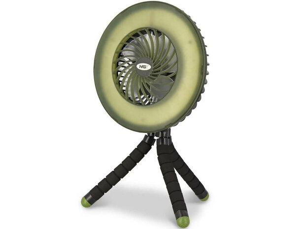 NGT Ventilator + LED verlichting + Powerbank Verstelbare standen