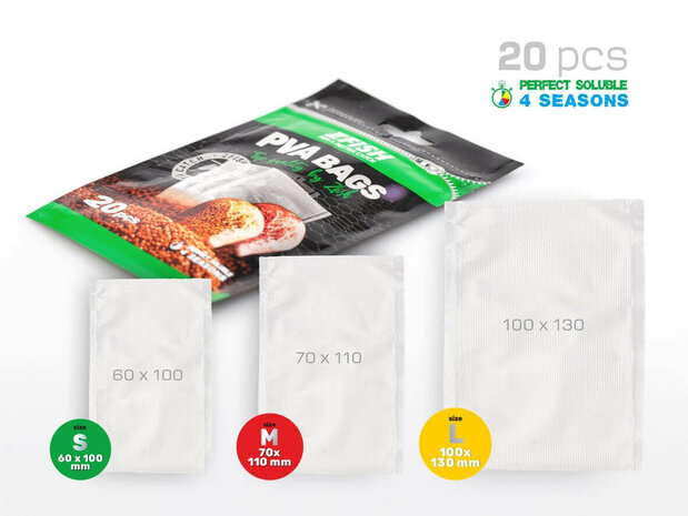 PVA Bags - 20 PVA zakjes - 3 maten