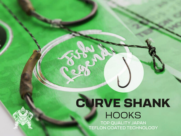 Z-Fish Carp Rigs Karper Onderlijnen Curve Shank Set 2 st. + Swivels + Stoppers
