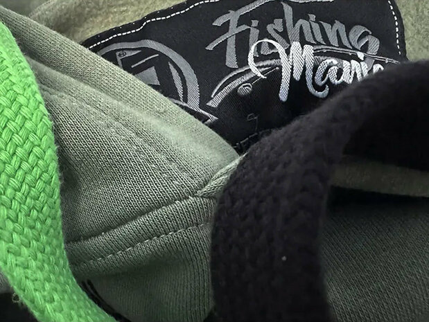 Karper Hoodie Carpfishing Mania Detail Groen