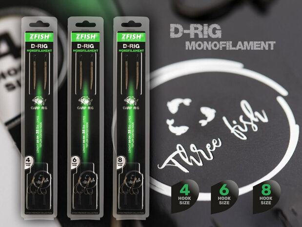Z-Fish Monofilament D-Rig 20 cm - 3 Maten