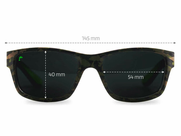 Afmetingen Gepolariseerde Zonnebril Mercura Camouflage + Brillendoos