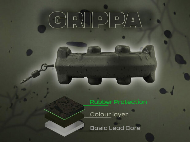 10 x Karperlood Grippa Wartel Lood Rubber Coating