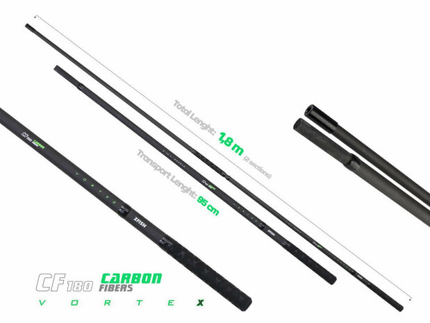 Z-Fish Karper Schepnetsteel 1,80 meter (2-delig)